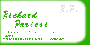 richard paricsi business card