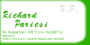 richard paricsi business card
